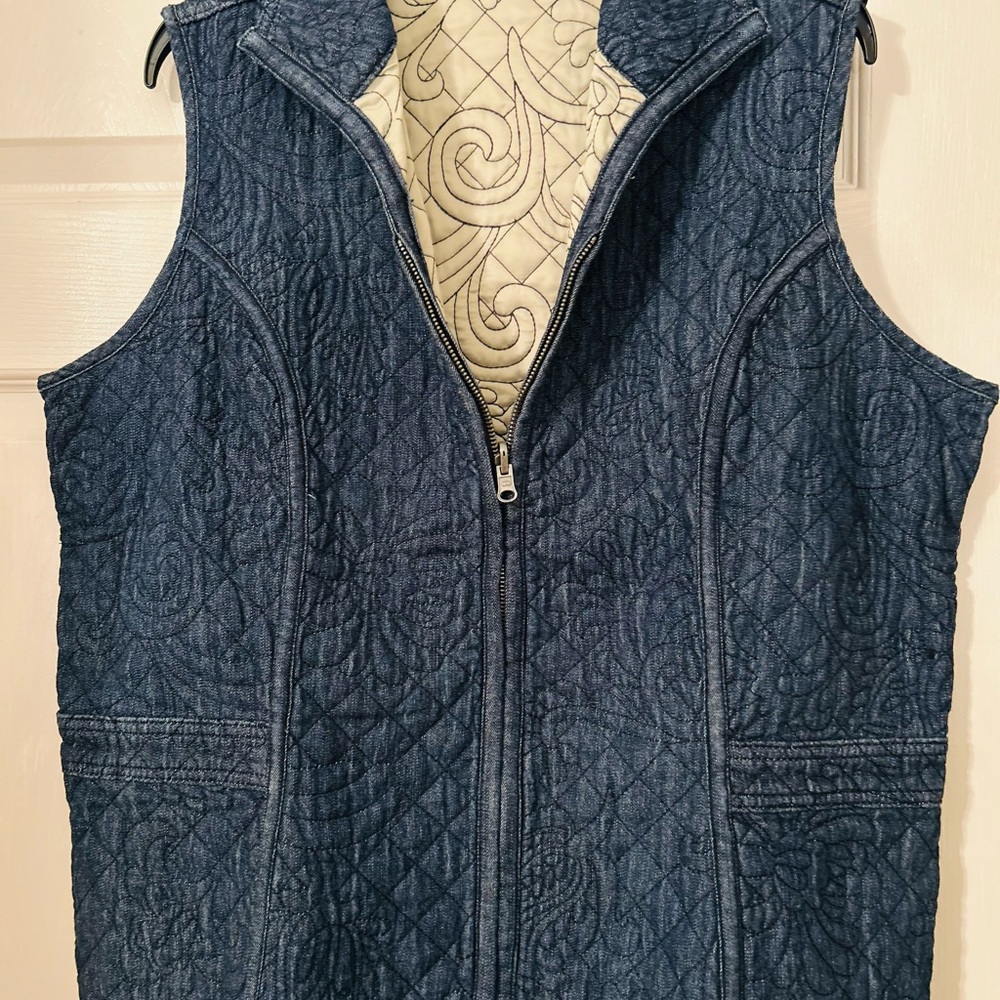 Quilted Denim Vest